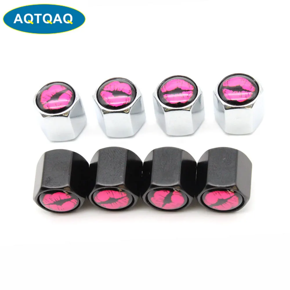 4 шт./компл. сплав цинка губы стиль крышка на стержень клапана шины колеса