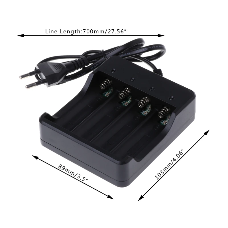 

New Battery Charger 4 Slot Universal Rechargeable 4.2V Li-ion EU Plug Tool For 18650
