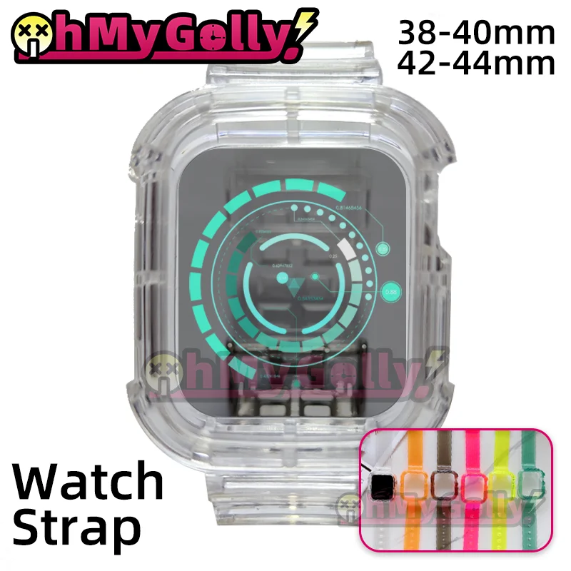 

smartwatch IWO smart watch cover case Strap band transparent Women Men for iwo 13 12 pro series 5 6 HW12 HW16 HW22 FK88 W26 pro