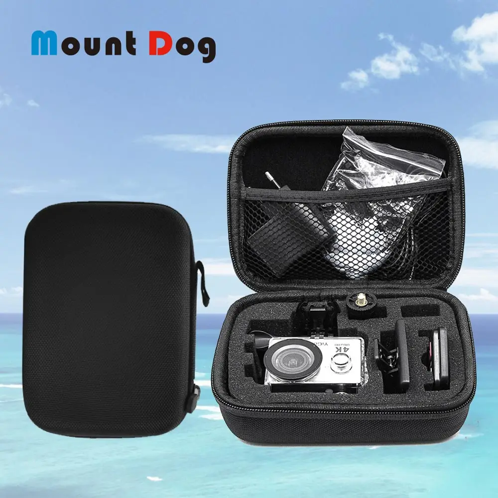 Чехол сумка MountDog для GoPro Hero 7 6 5 черный защитный Мини бокс из ЭВА Go Pro черные