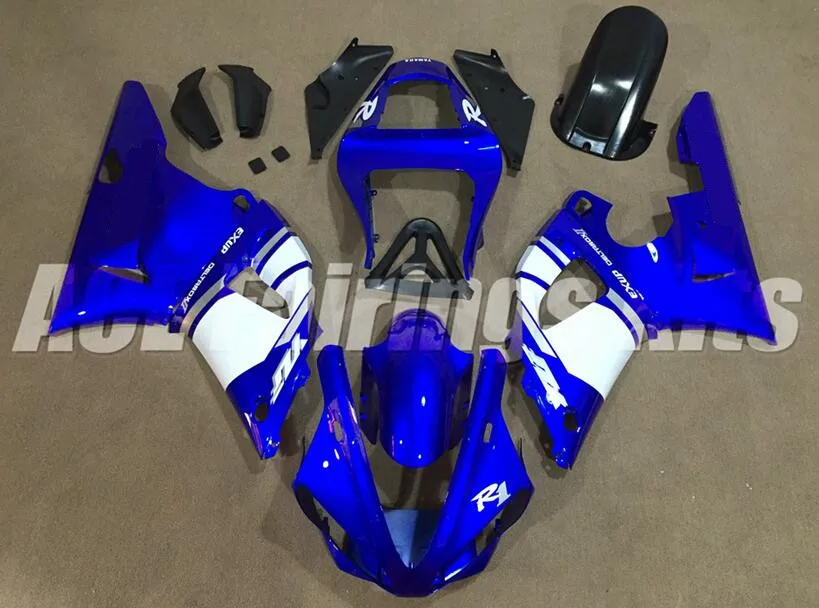 

НОВЫЕ комплекты обтекателей ABS подходят для Yamaha YZF 1000 R1 00 01 YZF-R1 2000 2001 мотоцикл обтекатель кузова Комплект Cowling темно-синий белый