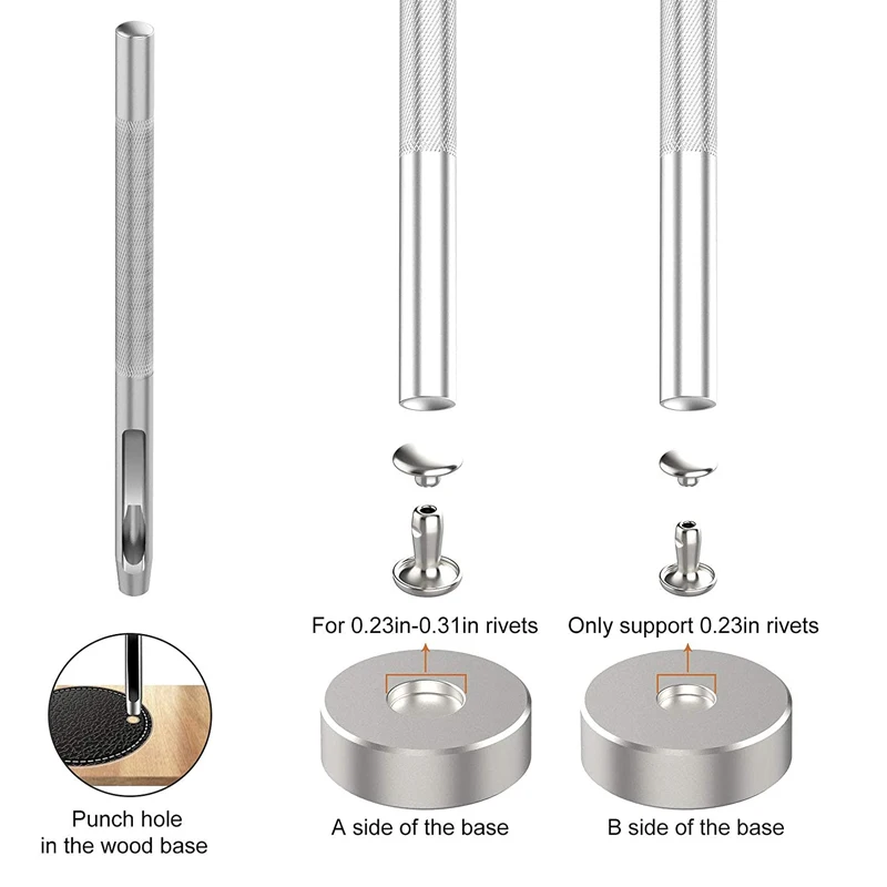 

360/480 Pcs Metal Double Cap Rivets Studs Round Rivet for DIY Leather Bag Belt Clothes Shoes Bags Belts Repair Fixing Tools 2021