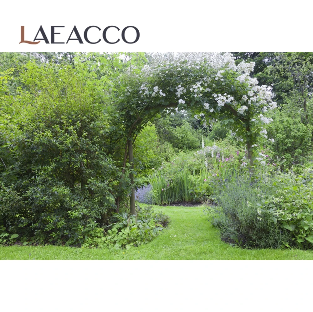 Laeacco зеленая Весенняя трава цветок арочная дверь венок сад парк природный