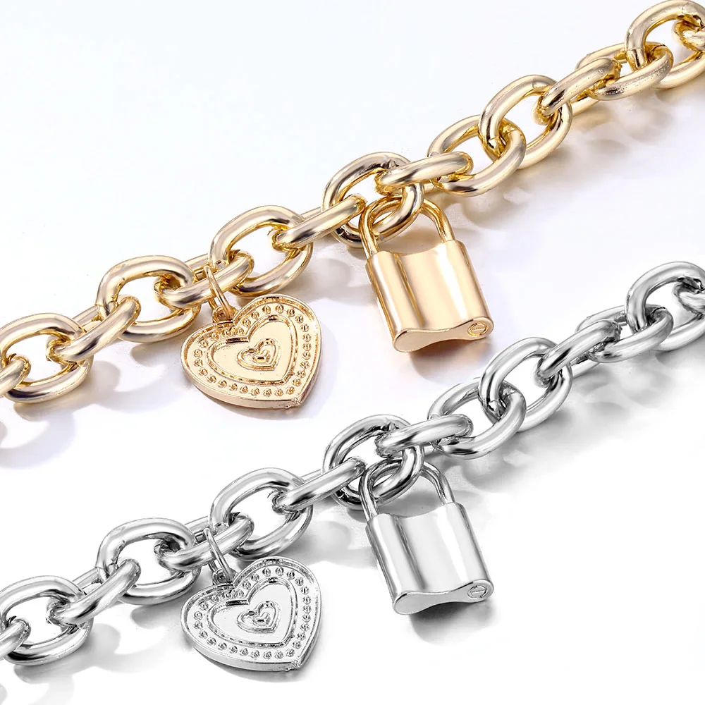 Женский браслет в стиле панк с замком-замком | Украшения и аксессуары