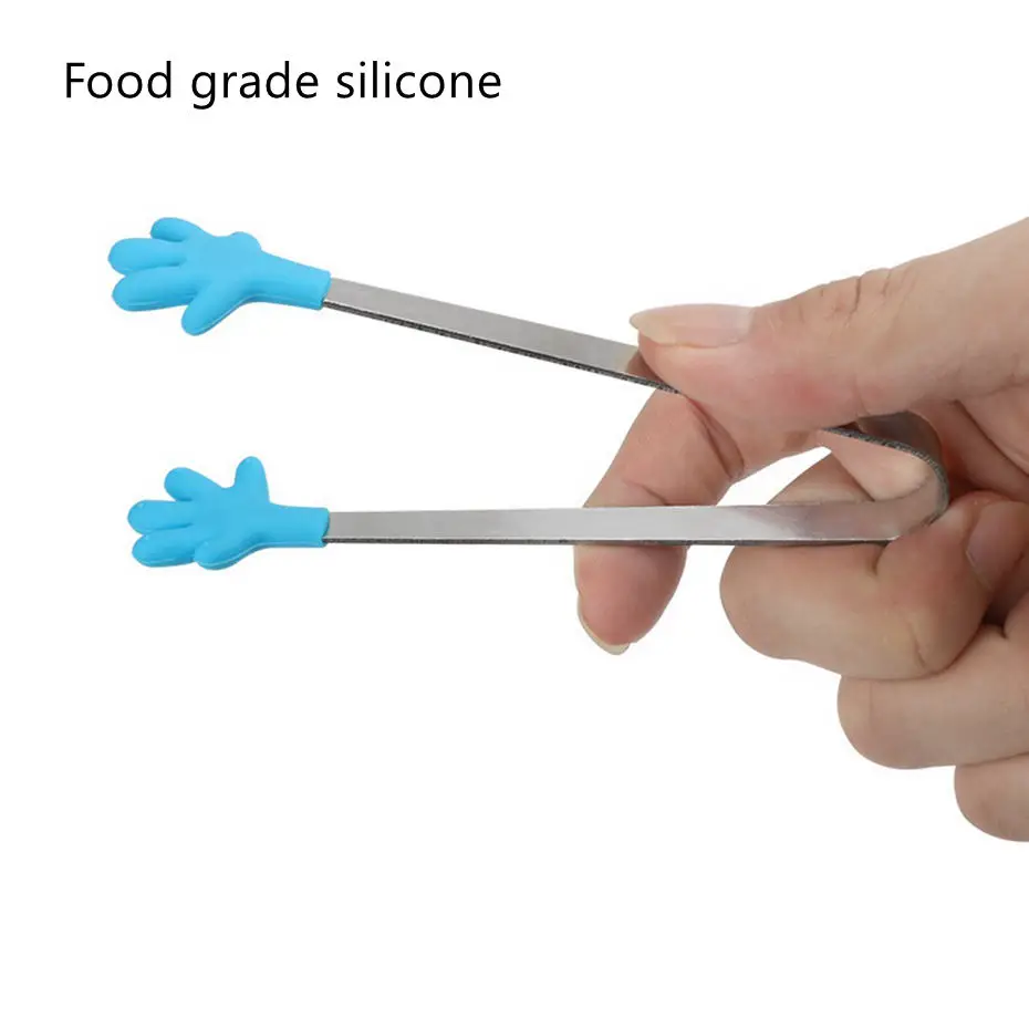 Красочные силиконовые Палм клип пищевой нескользящей нержавеющей стали мини