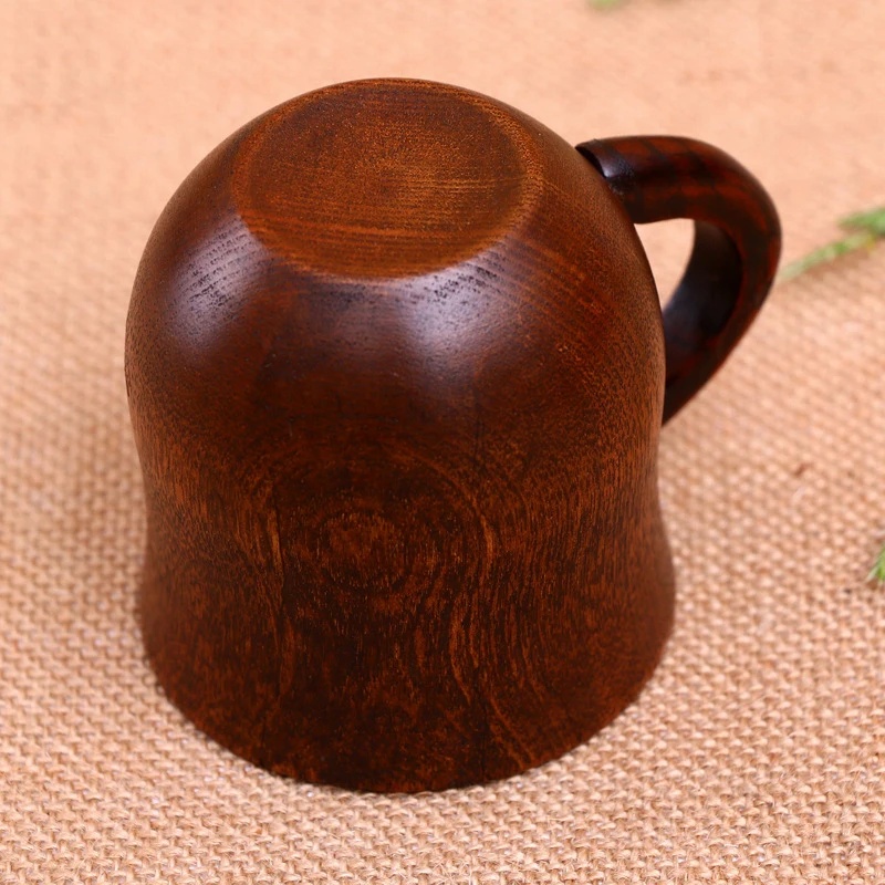 Classical environmentally friendly wooden coffee cup with ear straight / wave creative jujube wood mug household teacup | Дом и сад