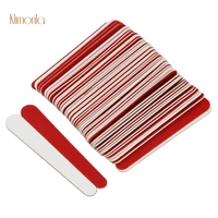 300pcs wooden nail file 180240 double side red and white sanding buffer file fingernail polishing manicure diy nail art tools