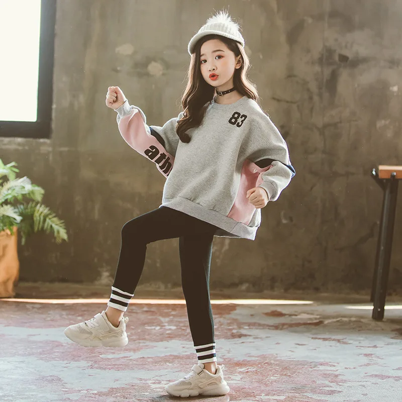 Комплекты детской одежды для девочек подростков комплект с капюшоном и брюками