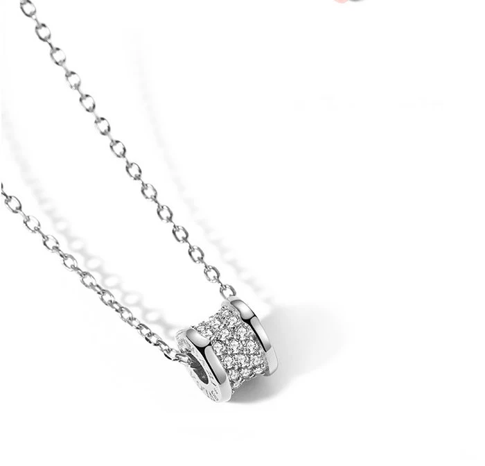 Розовое золото кулон ожерелье камень циркон женское римское письмо звено цепи |