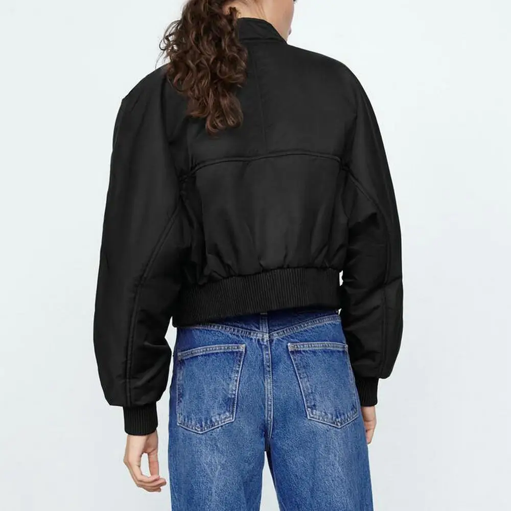 Женская бейсбольная куртка-бомбер на молнии с карманами |