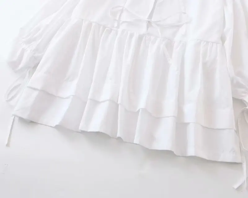 Женские Элегантные повседневные свободные блузки с бантиком и завязками рубашки