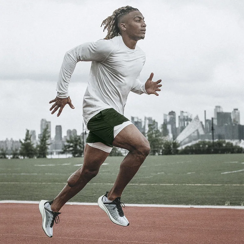 Новые мужские фитнес бодибилдинг спортивные шорты для спортзала летние сетчатые