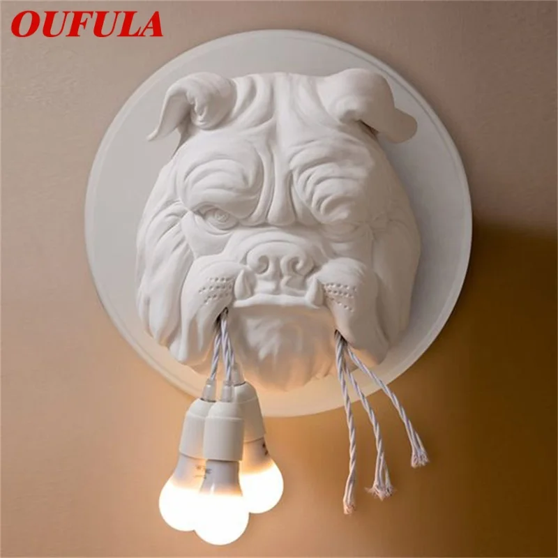

OUFULA Nordic Indoor Wall Lamps Fixture Modern LED Sconces Creative Dog Shape Novel For Home Foyer Corridor