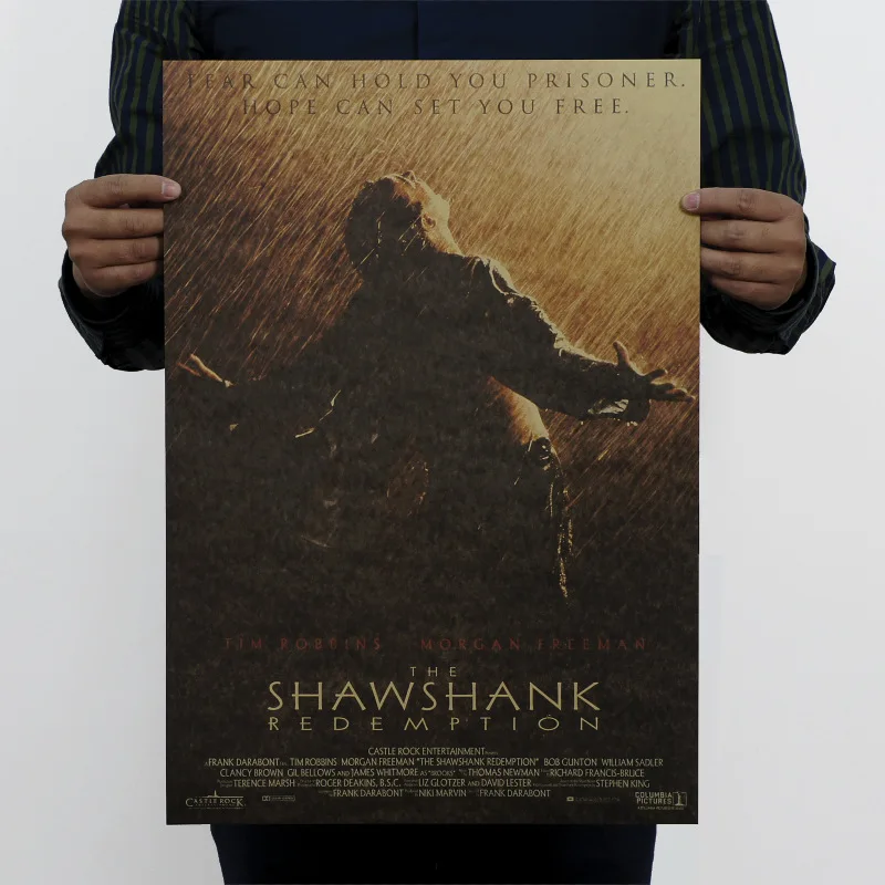 

The Shawshank Redemption Classic American Drama Movie Kraft Paper Poster High Definition Sticker for Home Wall Decor 51x35.5cm