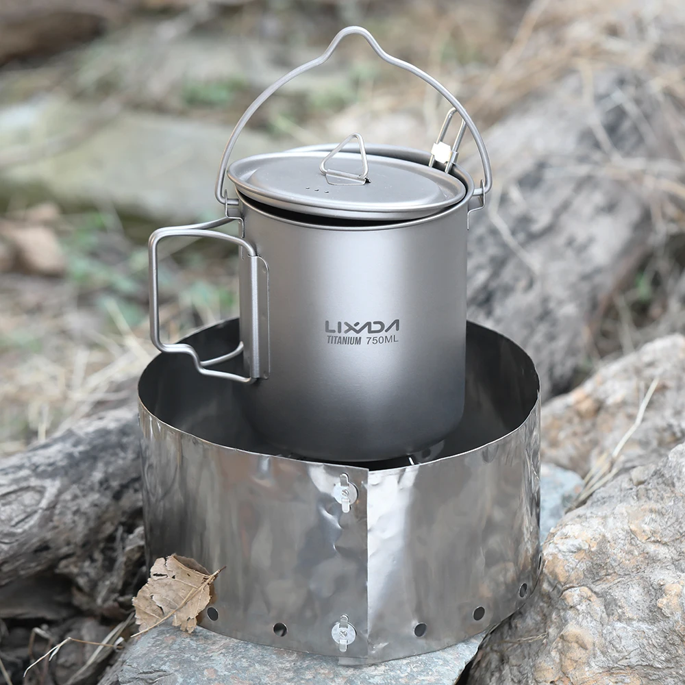 5 шт. набор посуды для кемпинга на открытом воздухе 750 мл подставка спиртовой печи