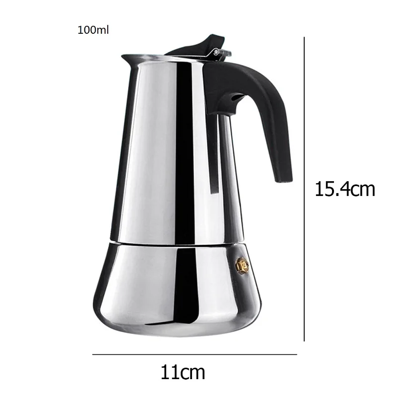 Big Bell 100ML Нержавеющая сталь фильтр Плита Топ мокко кофе горшок Мока Итальянский Эспрессо кофеварка Перколятор инструмент - Цвет: Big Bell 100ML