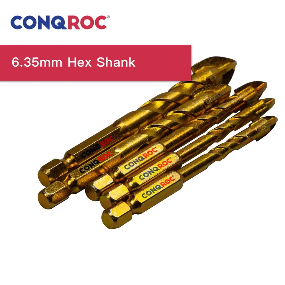 Набор сверл YG8 из зеркального стекла с титановым покрытием комплект 5 насадок