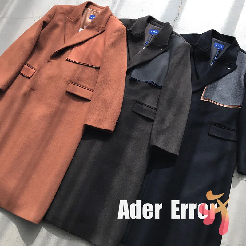 

Шерстяное длинное пальто ADER ERROR для мужчин и женщин, высококачественное толстое шерстяное пальто с костюмным воротником, свободная темперн...