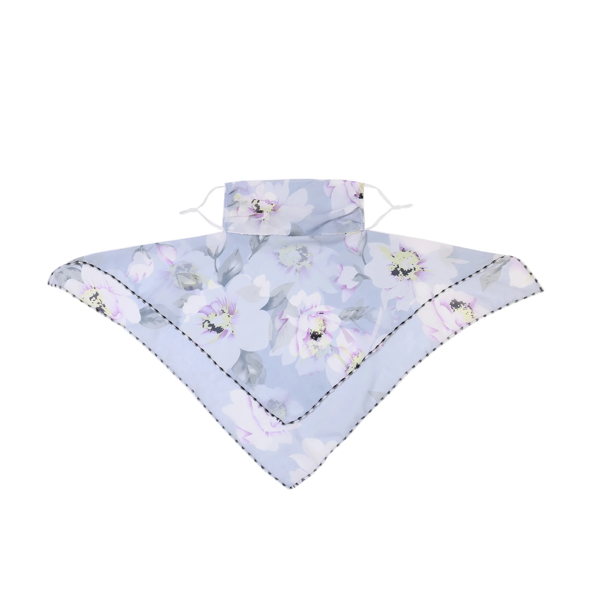 

New Sunscreen Neck Protection Thin Summer Breathable Silk Scarf Full Covering Chiffon Triangle Scarf Outdoor Riding