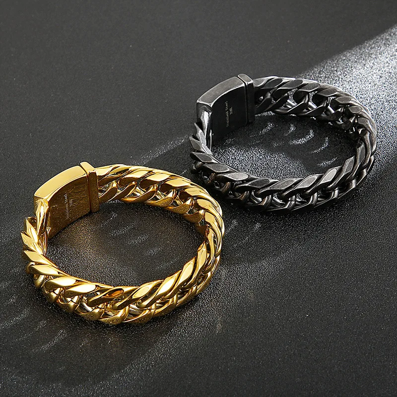19 мм тяжелый для мужчин женщин браслет в стиле &quotхип-хоп&quot панцирного плетения