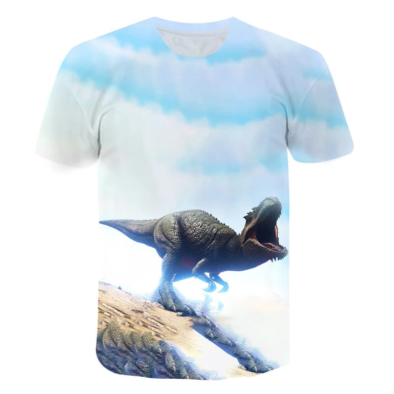 

Hot Sale Jurassic Park Terror Tyrannosaurus Print T Shirt For Kids 4-14T Toddler Boy Clothes Teen Girls Clothing Short Sleeve
