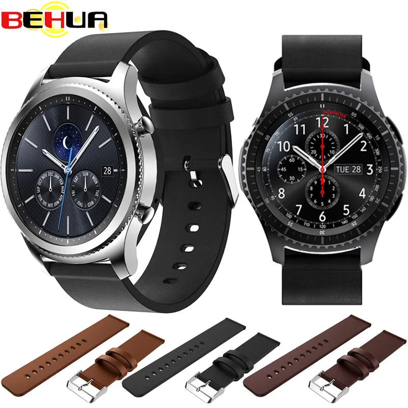 Ремешок для часов Samsung Gear S3 Frontier/Classic Galaxy ремешок из натуральной кожи 22 мм 46