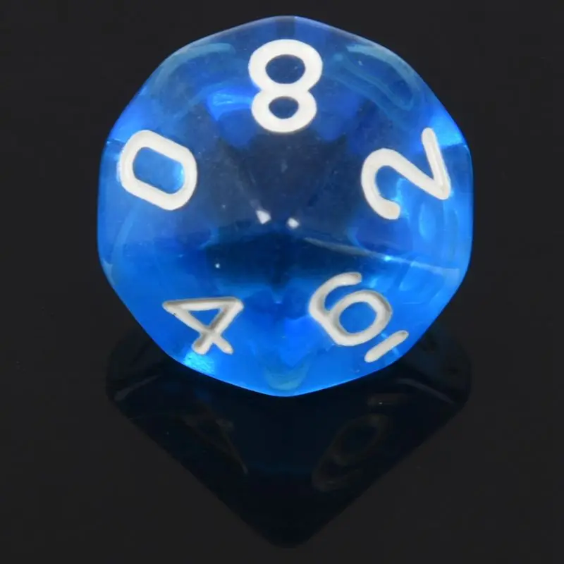 10-Dices D10 10-сторонняя игральная кость из драгоценного камня для РПГ Подземелья и Драконы настольные игры прозрачный синий