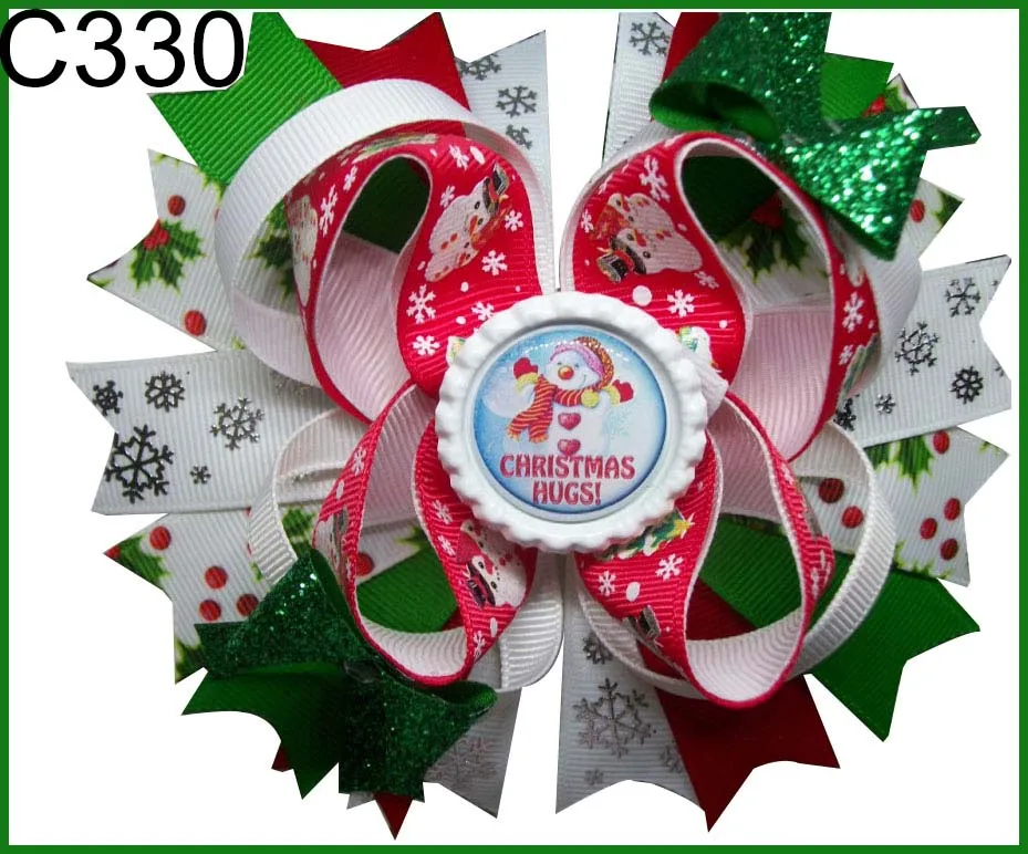 Бесплатная доставка 12 шт. рождественские банты для волос конфеты бант-трость