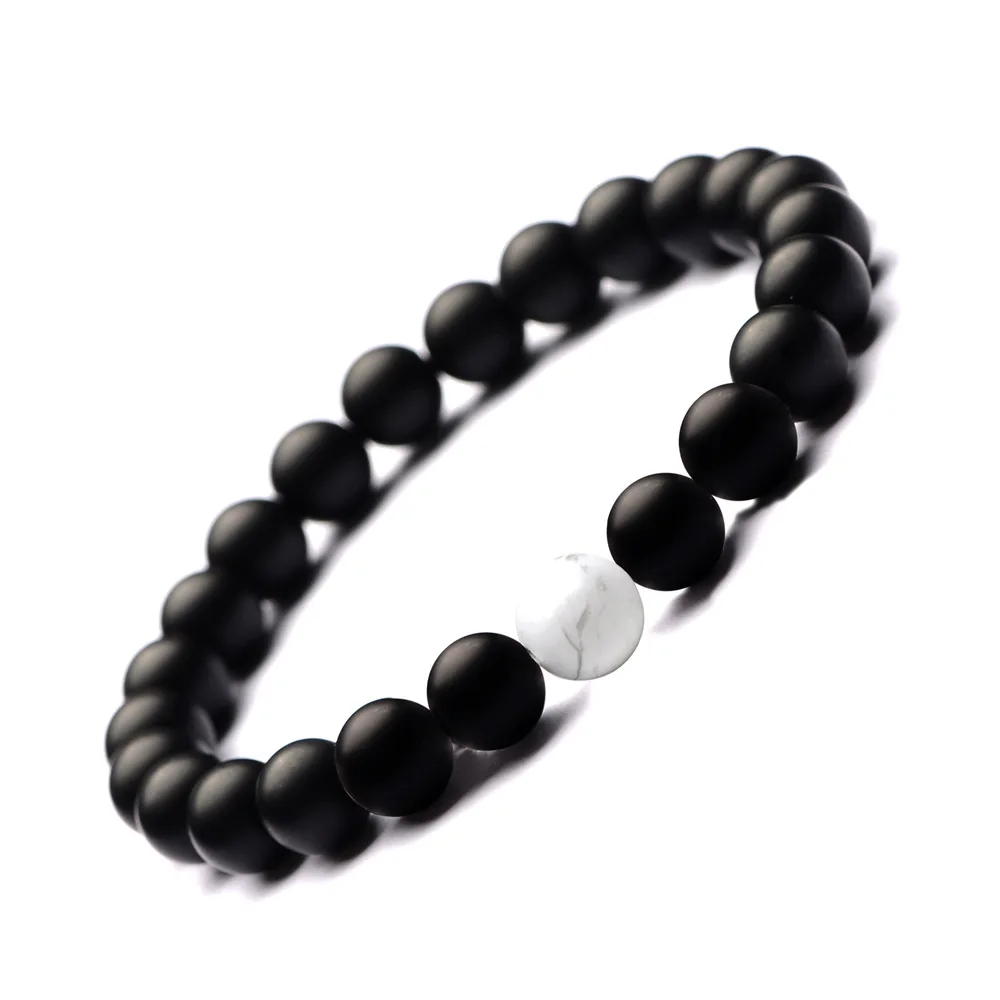 

2021 New 8Mm Volcanic Stone Couple Bracelets Energy Stone Frosted Distance Friendship Bracelet Bijoux