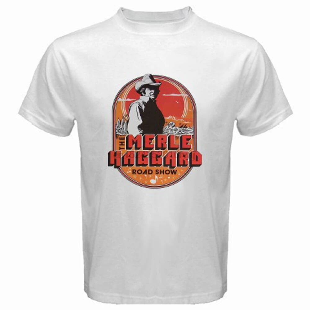 Новый Merle Haggard классический концертный тур логотип мужская белая футболка S M L XL 2XL