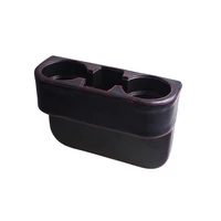 black beige car seat slot storage box car cup holder extender pu leather case mobile phone holder storage rack 1 pcs