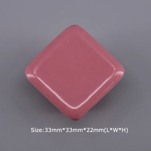 Pink Square Knob 1x красочный квадратный/Сердце комод Ящик с ручками тянет керамический шкаф дверная ручка детская мебель оборудование - Цвет: Pink Square Knob