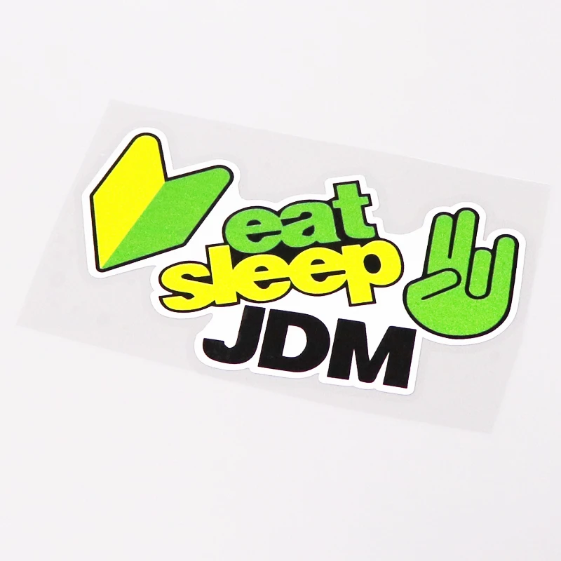 

Fashion EAT SLEEP JDM Sport Car Sticker Decal PVC Waterproof Anti-UV Waterproof Car Window Body Decorative Stickers Accessories
