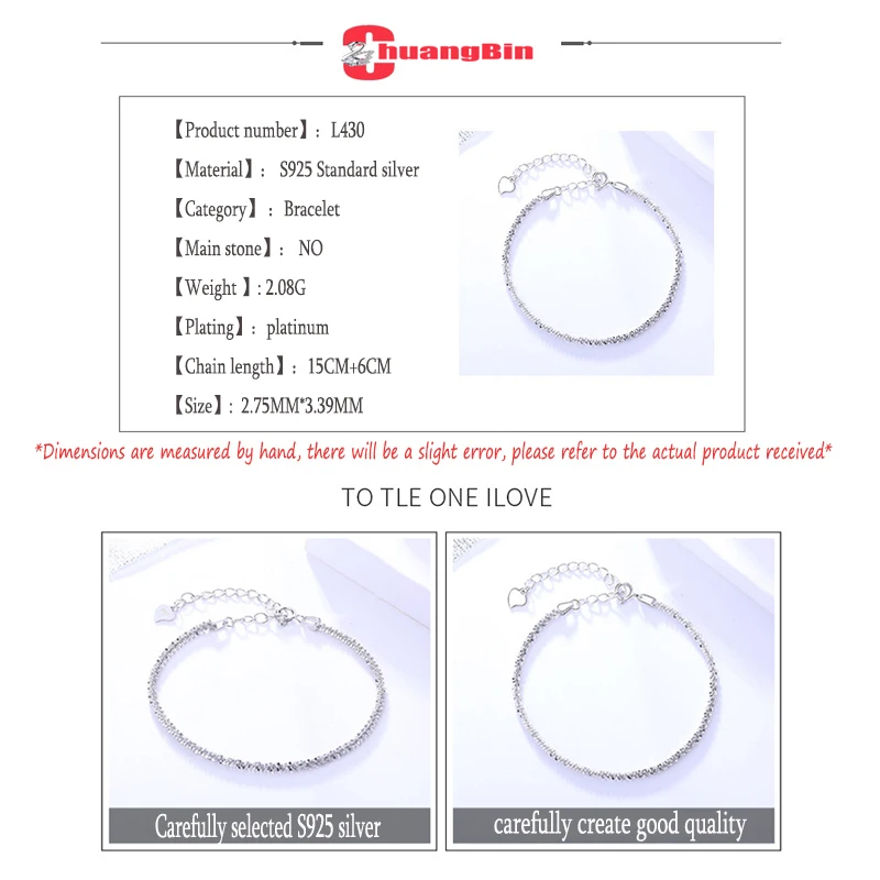 

Genuine S925 sterling silver jewelry ladies niche design sterling silver bracelet simple small fresh student silver bracelet