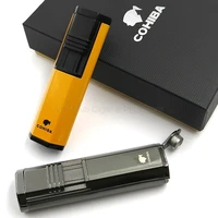 cohiba gadgets metal 2 torch jet flame cigar lighter with punch portable windproof smoking tool