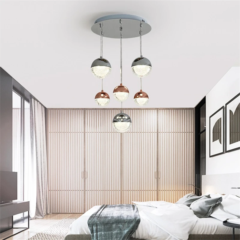 Современный хрустальный шар подвесной светильник s скандинавский для столовой