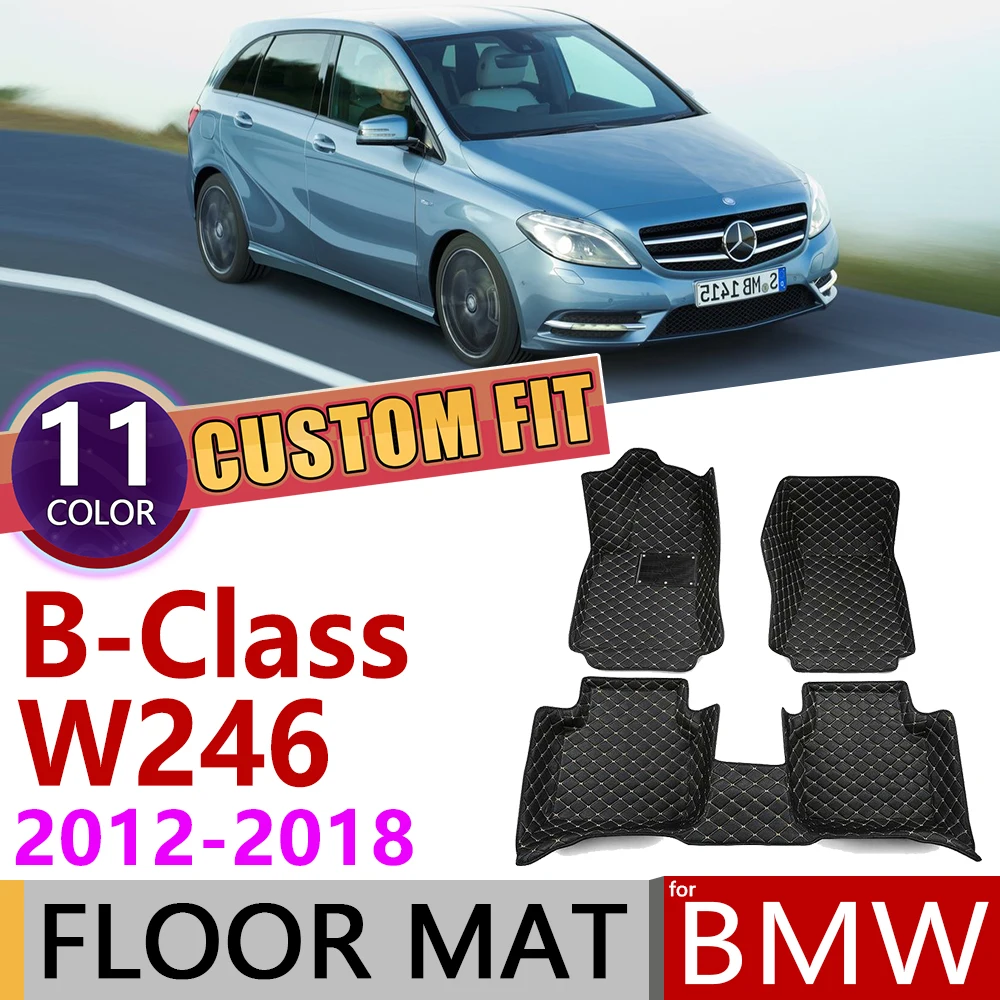 Кожаные автомобильные коврики на заказ для Mercedes Benz B Class W246 2012 ~ 2018 5 мест коврик ног