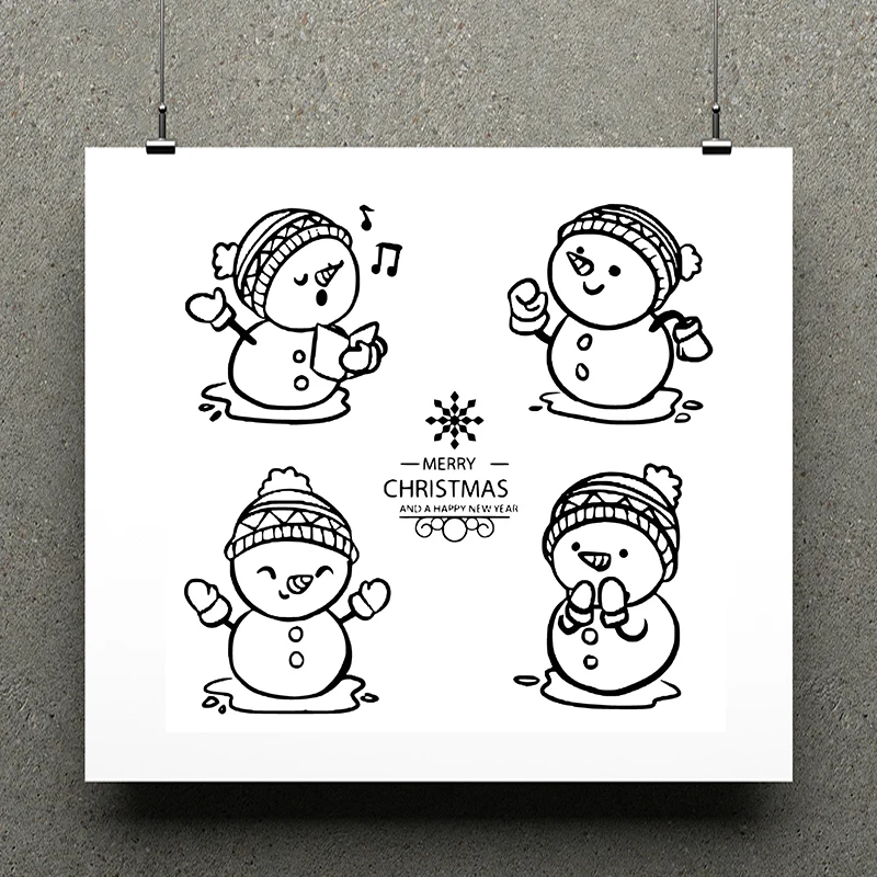 

ZhuoAng Lovely Snowman Clear Stamp / Scrapbook Rubber Stamp / Craft Clear Stamp Card / Seamless Stamp