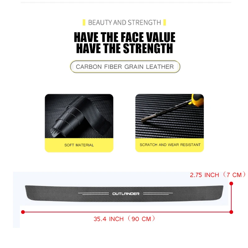 Наклейка на автомобильную фотопластину из углеродного волокна для Mitsubishi Outlander 3