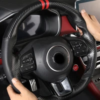 1pc for mg hs 2018 2019 steering wheel cover hand sewing decorate top layer leather
