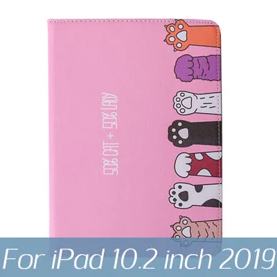 Для iPad 10,2 чехол для планшета тройной складной чехол для iPad 9,7 air 3 10,5 Pro 10,5 чехол с мультяшным котом - Цвет: C2 for ipad 10.2