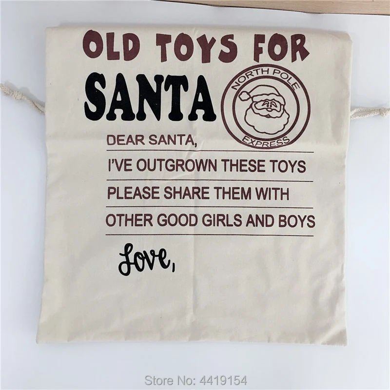 Luvy 50 шт. Санта-мешки Рождественский подарок с кулиской из парусины конфеты