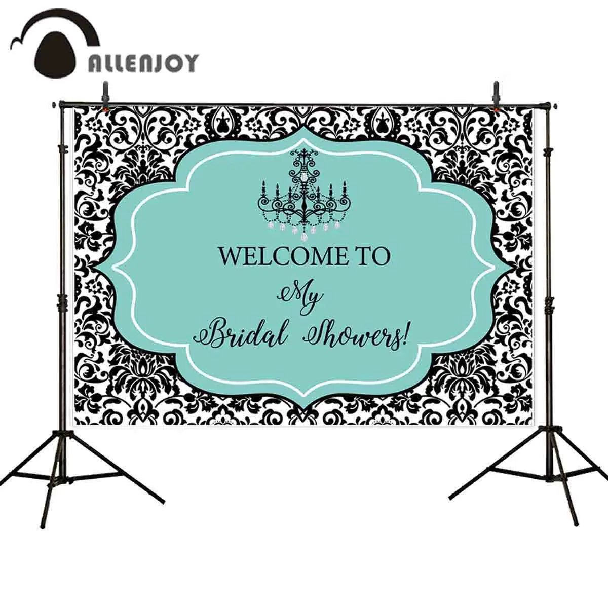 Allenjoy крещение вечерние фон для фотосъемки с черным цветочным узором люстра