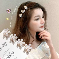 korean simulation pearl flower small hair claws clip for women fashion gold color hair accessories pin set girl headwear wedding