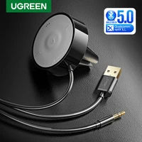ugreen aptx ll bluetooth car kit receiver bluetooth 5 0 audio adapter mic 3m magnetic base air vent clip dual usb car charger