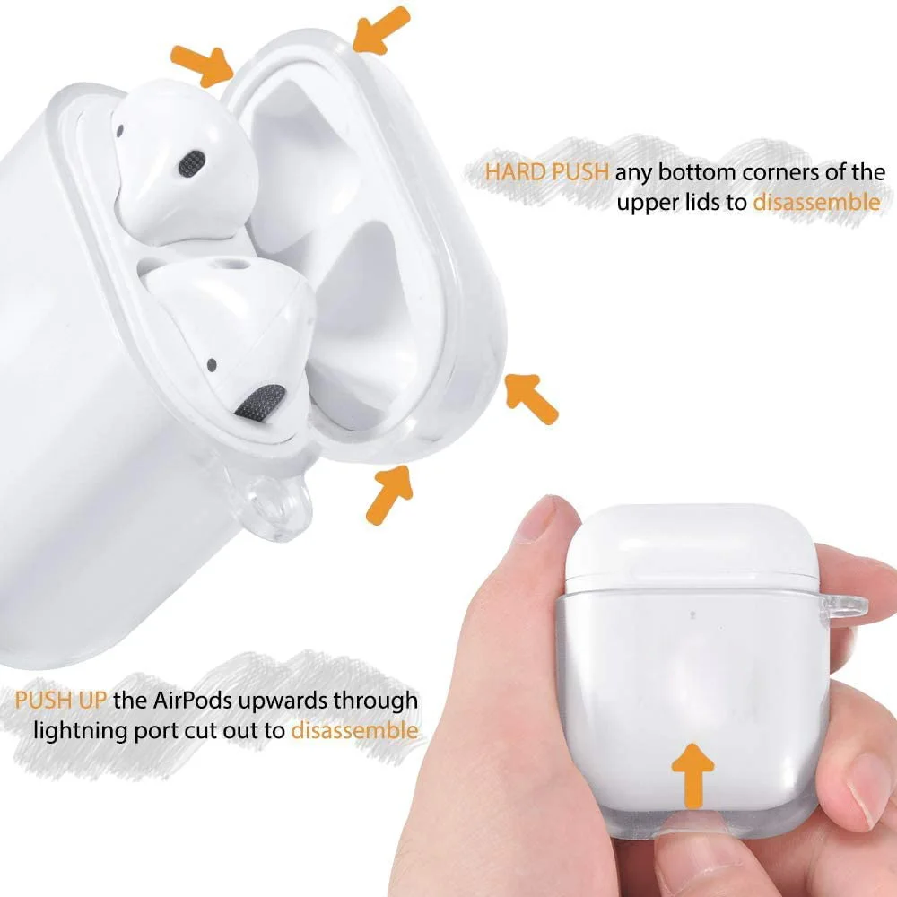 Чехол для Apple Airpods 1th / 2nd Gen мягкий силиконовый защитный чехол наушников с
