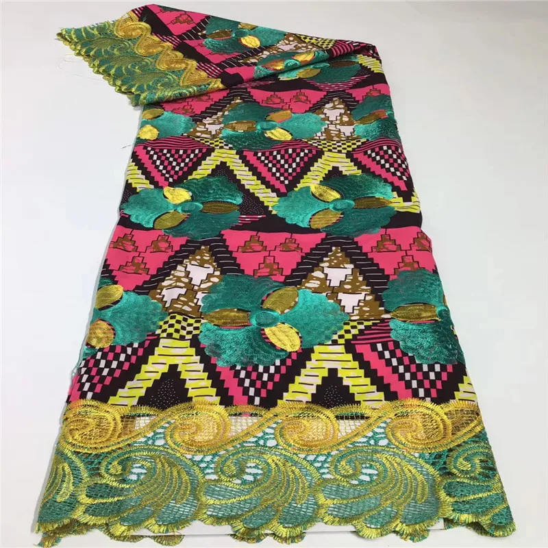 

African Wax Print Lace Net Fabric 2021 High Quality Cotton Embroidery Wax Brode Nigerian Water Soluble Lace ws-100