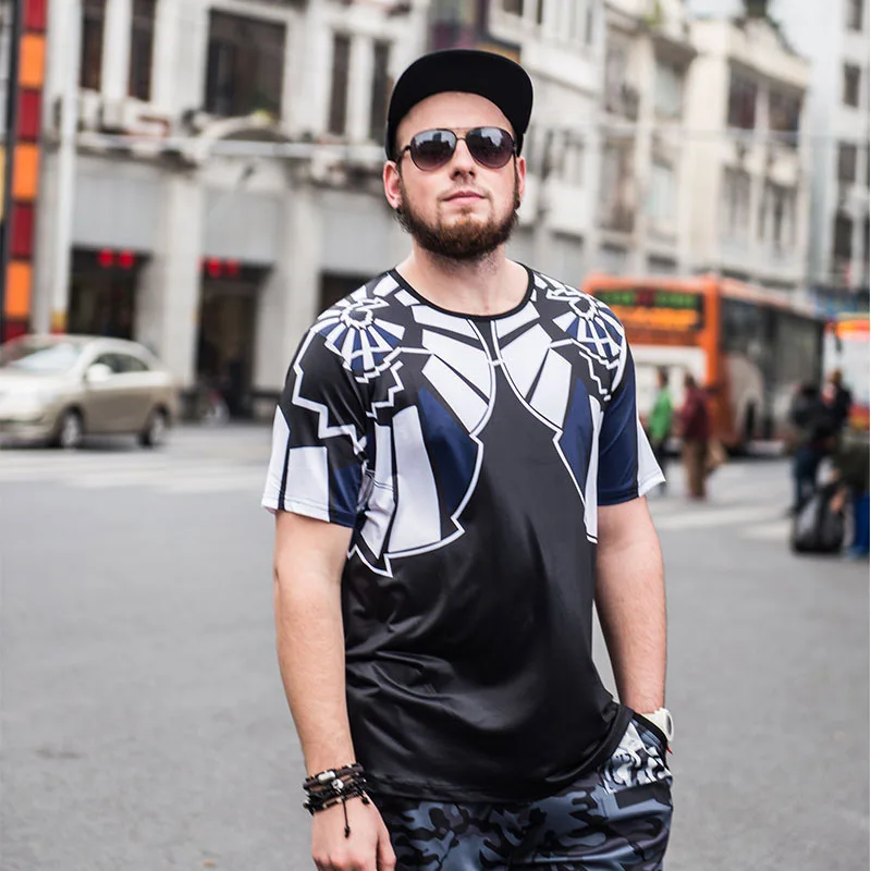 Весенне-летние креативные индивидуальные мужские большие глаза шелковая печать