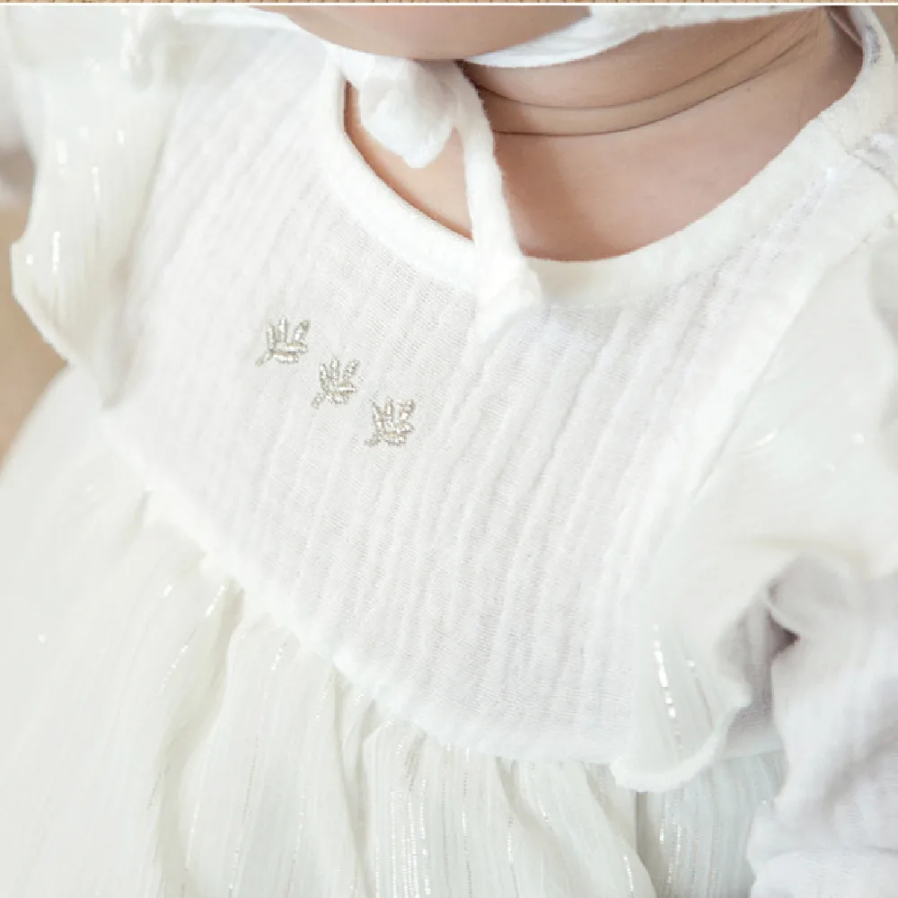 Детское Хлопковое платье с длинным рукавом и вышивкой|Платья| |