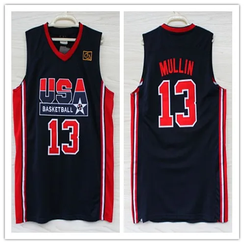 

Retro College Stitched #7 larry bird #13 Chris Mullin #15 Magic Johnson 1992 dream team usa Basketball Jersey
